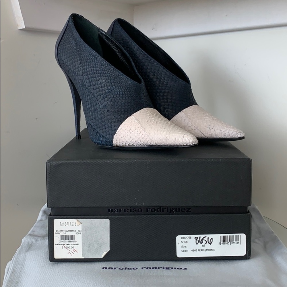 Narciso Rodriguez Ostrich and Leather Shoes